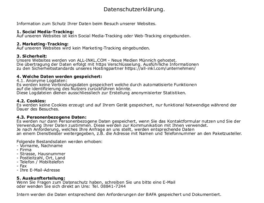 die Datenschutzerklärung